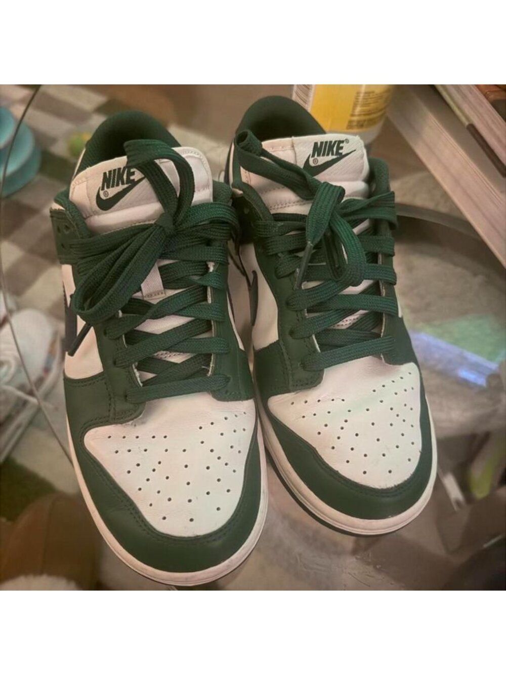 Nike Women's Dunk Low Green and Navy size 7W - Picture 2 of 5